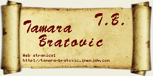 Tamara Bratović vizit kartica